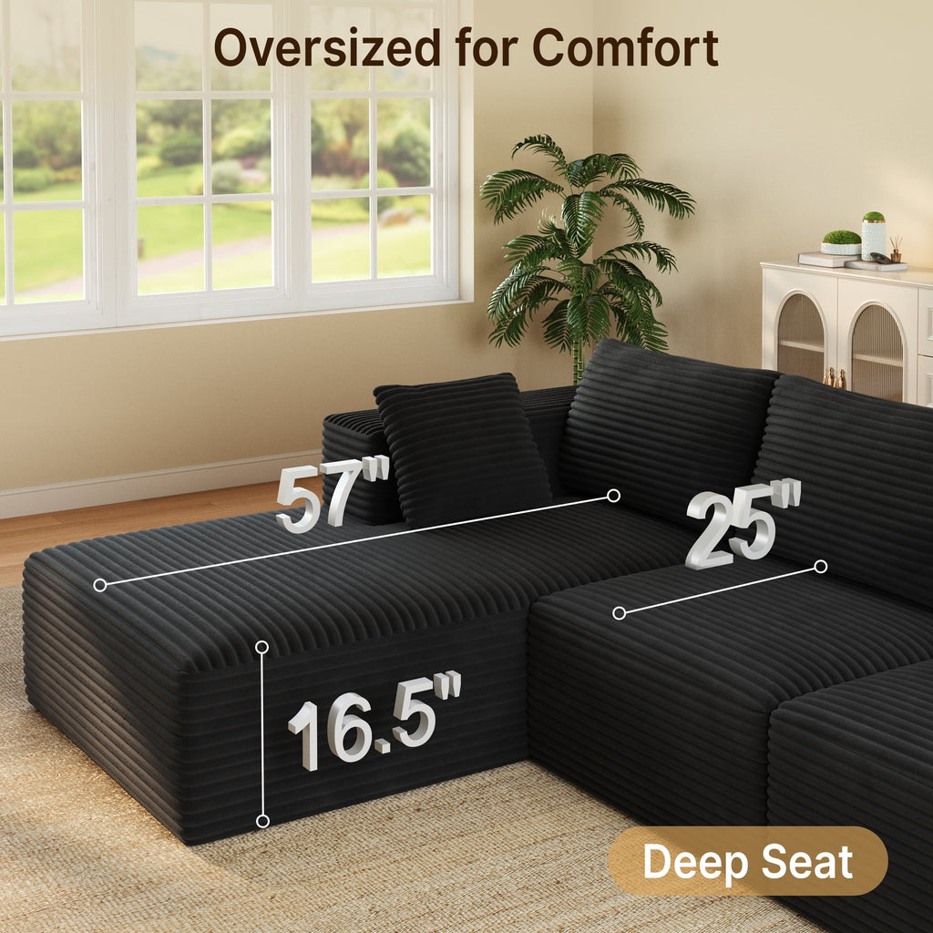 Comfortable Sofa Couch, Lofka L Shaped Foam Couch for Office, Living Room, Green