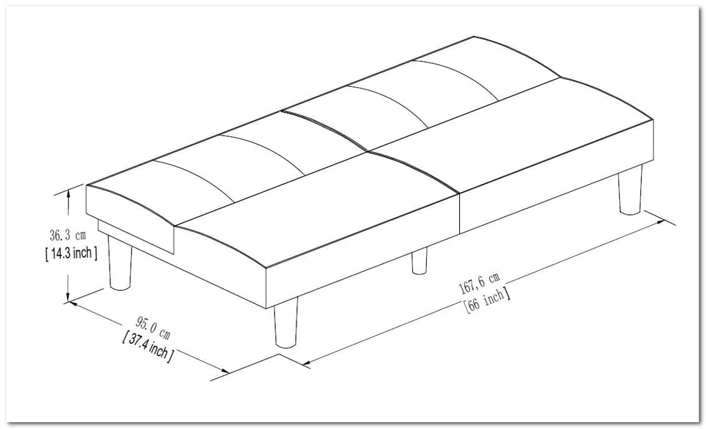 Mainstays 66 Studio Futon, Gray Linen Upholstery