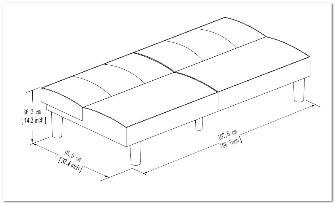 Mainstays 66 Studio Futon, Gray Linen Upholstery