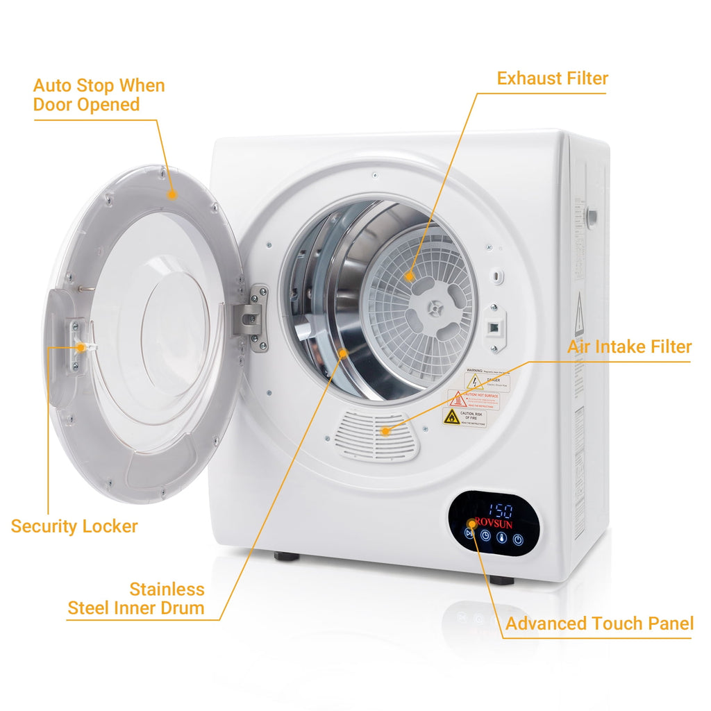 RovSun 110V White Stainless Steel Electric Tumble Dryer