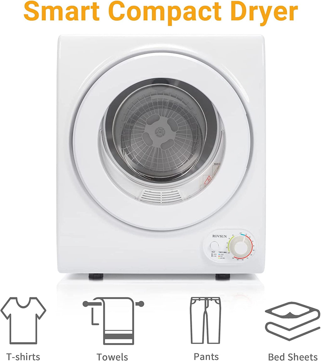 RovSun 110V White Stainless Steel Electric Tumble Dryer