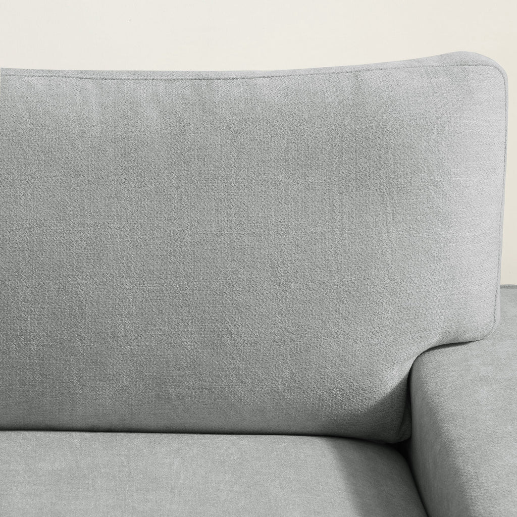 Poshby 88.58''W 3 Seater Sofa Couch with Chenille, Modern Square Arm for Living Room, Light Gray