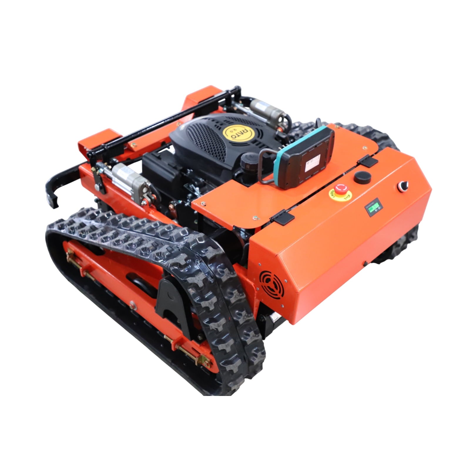 DeepKron RC Gasoline Engine Remote Control Gas Lawn Mower 225cc Tracked Slope Mower, All-Terrain Robotic Cutter, Up to 45° Climb