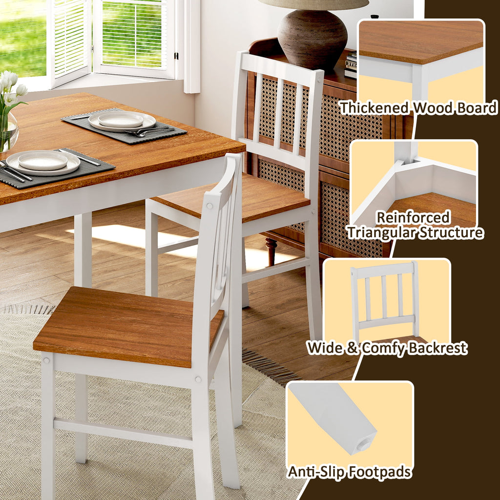 Joywind 5-Piece Solid Wood Dining Set – Rectangular Dining Table with 4 Chairs, Modern Grey Design for Kitchen, Dining Room & Restaurant