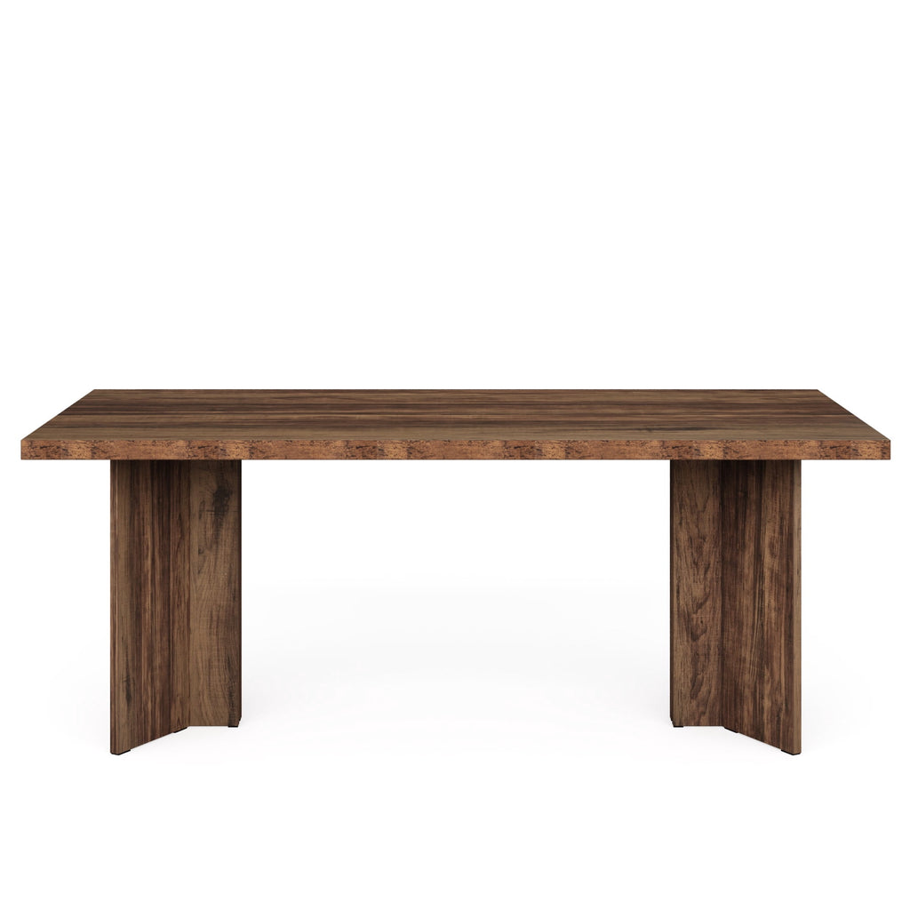 Fnova 63 Rectangular Modern Dining Table, Wooden Modern Kitchen Table for 6 People for Dining Room, Warm Brown (Chairs Not Included)