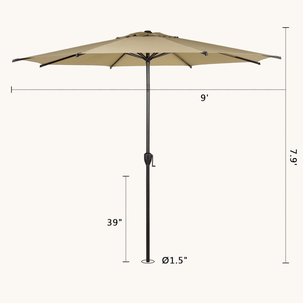 Abba Patio 11’ Vienna Offset Hanging Outdoor Cantilever Patio Umbrella, Beige