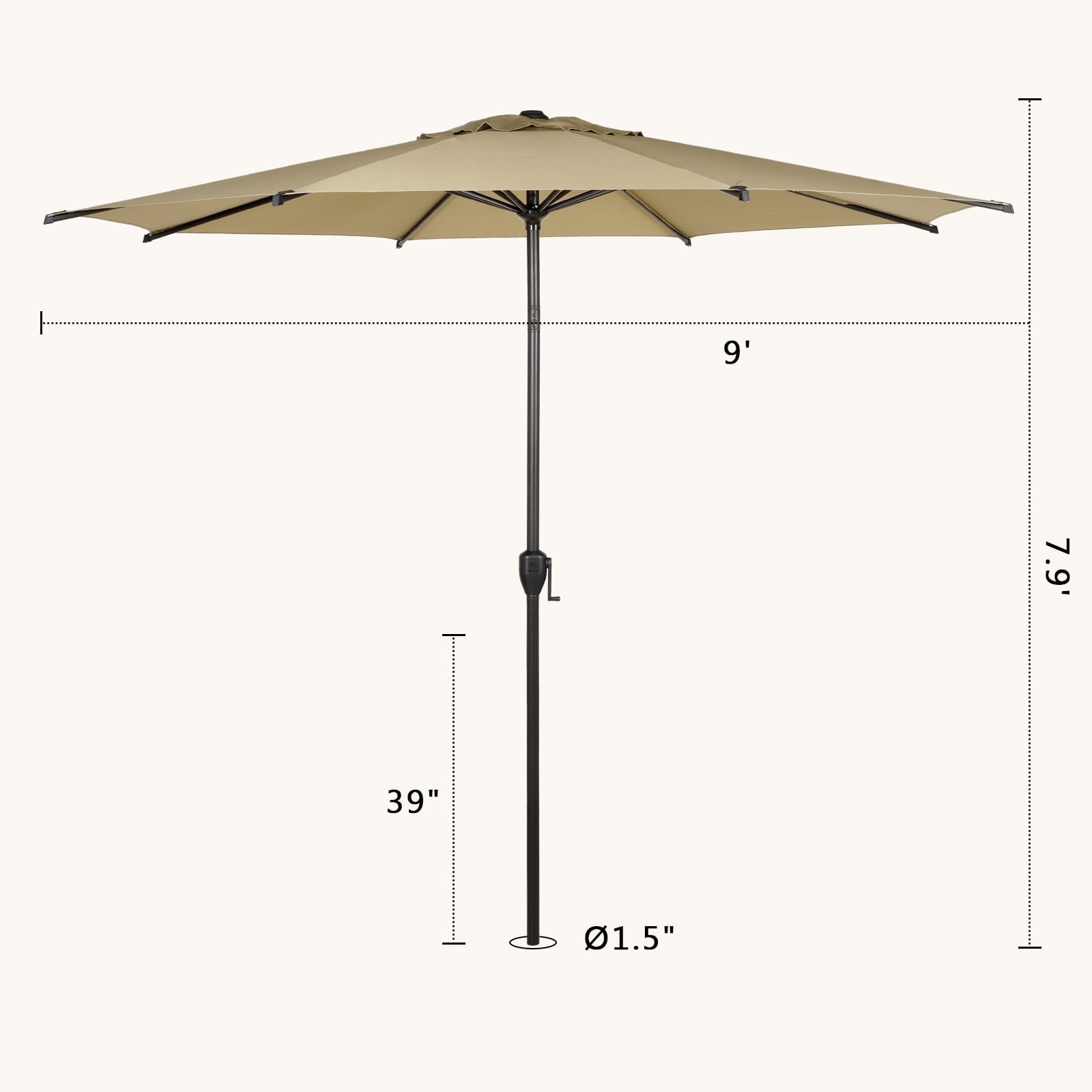 Abba Patio 11’ Vienna Offset Hanging Outdoor Cantilever Patio Umbrella, Beige