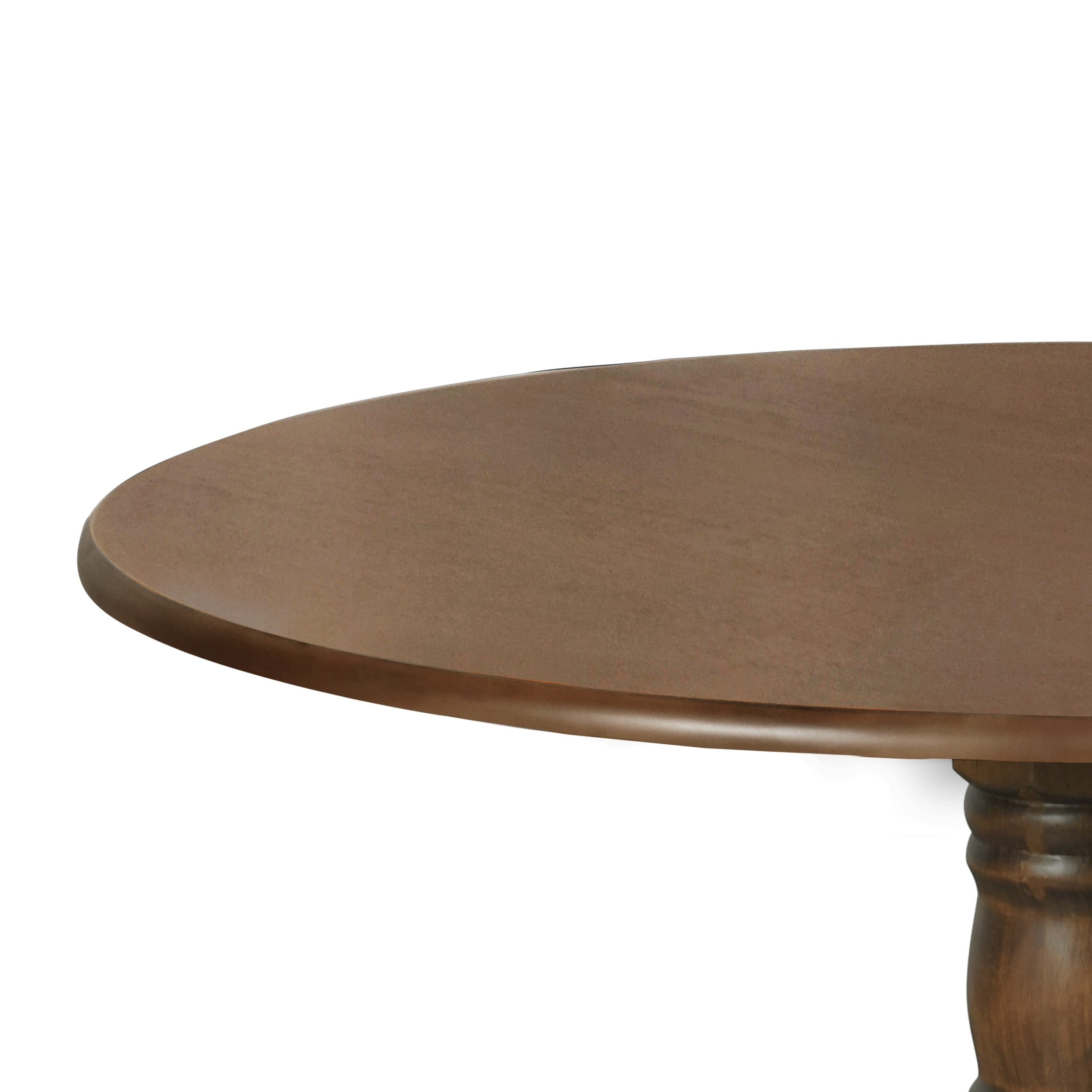 Home Design Olivia Dining Table with Round Pedestal Top, Mid-Century Modern Style, Easy Assembly, Black