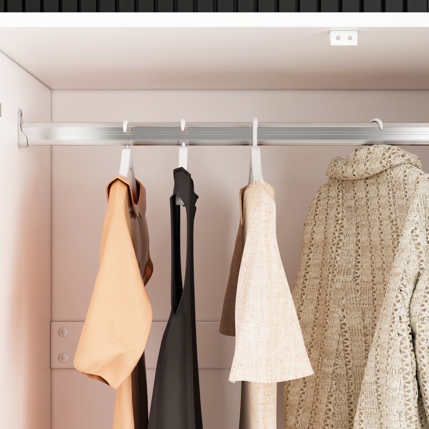 Wiawg 2 Door Wardrobe Armoire,Mirrored Closet Storage with Drawers and Shelves,White
