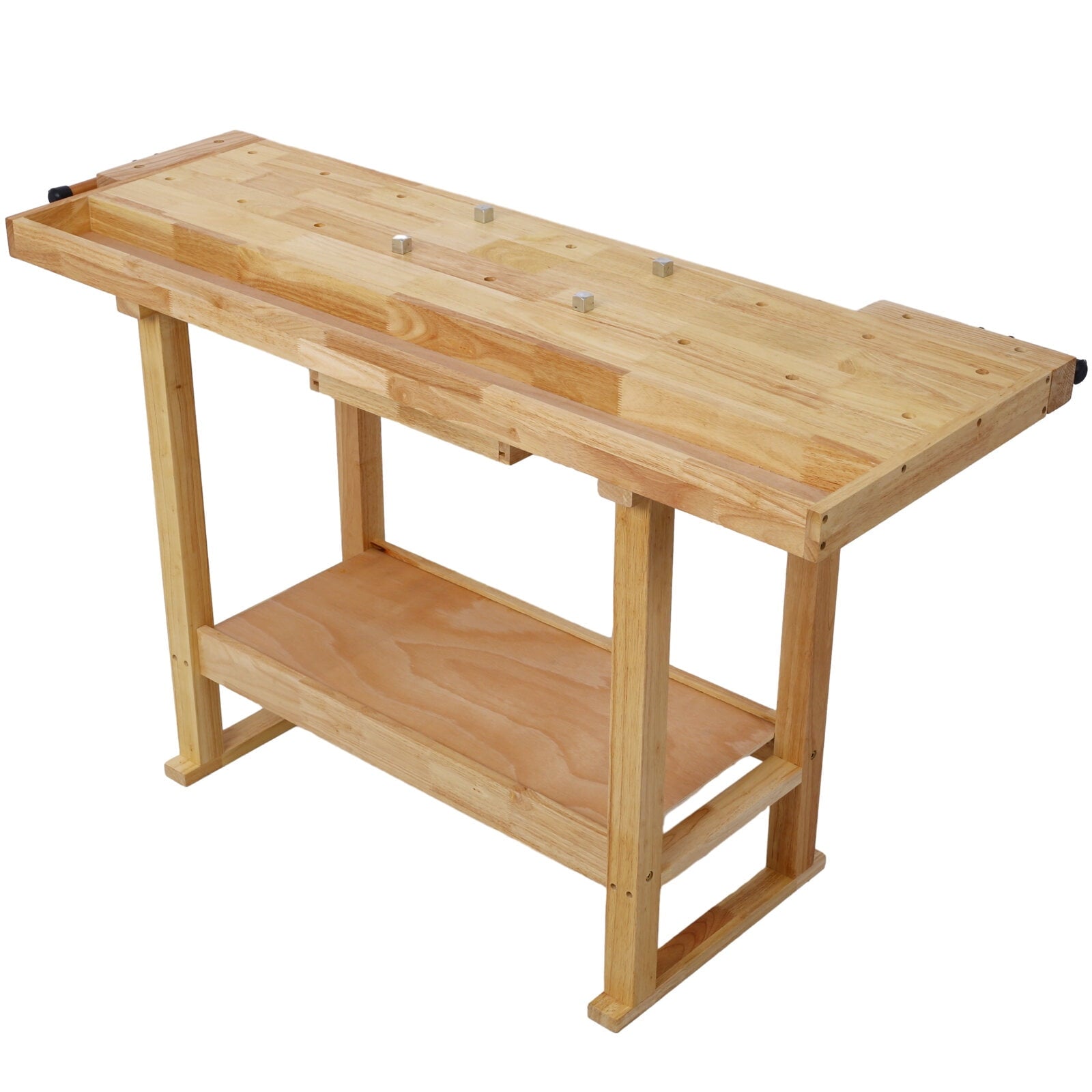 55-Inch Wood Workbench - Wooden Workbench for Garage Workshop and Home,