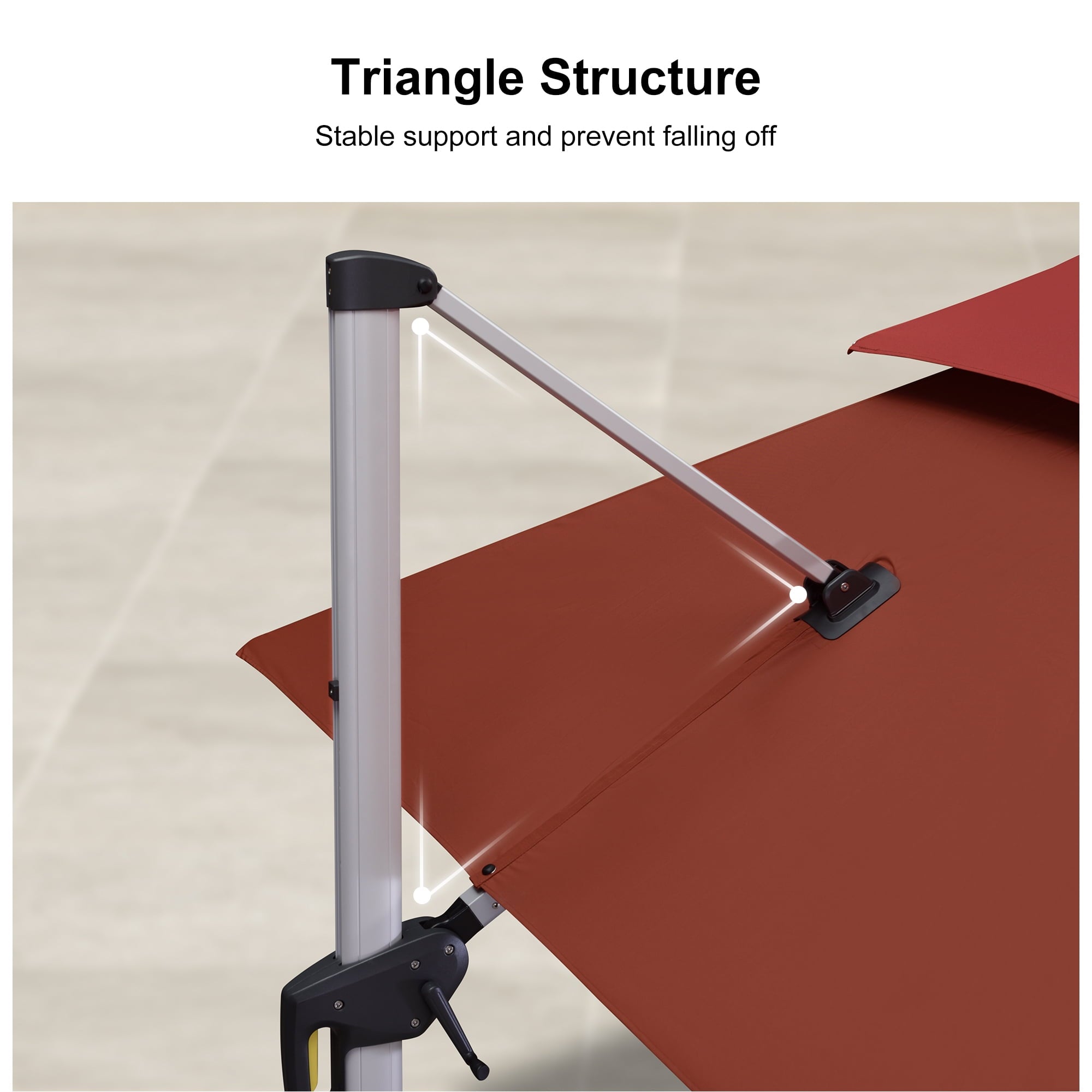 PURPLE LEAF 10 x 13FT Deluxe Rectangular Patio Umbrella, Large Offset Cantilever Umbrella with 360° Rotation, Gray