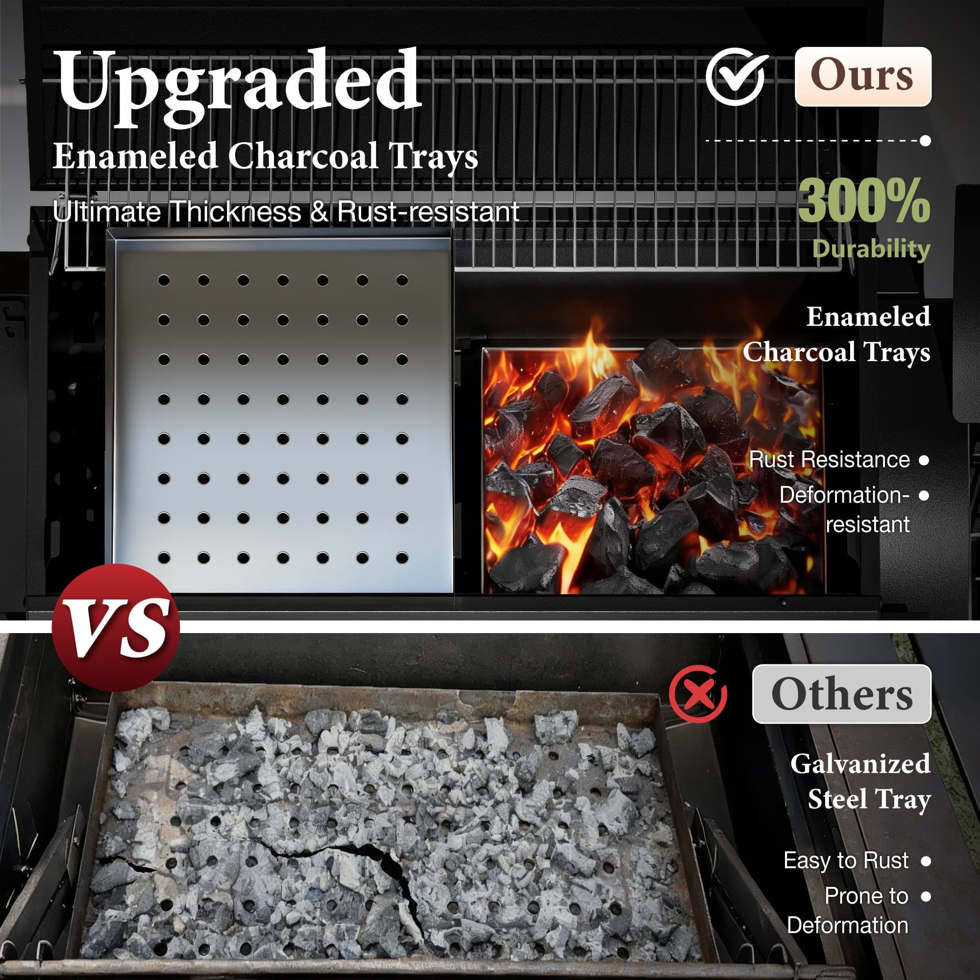 MF Studio Charcoal Grill with Offset Smoker 1015 sq in Extra Large Charcoal BBQ Grill for Outdoor Cooking